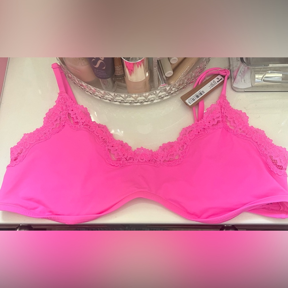 Skims-Fits Everybody Lace Scoop Bralette-NWT-Color-Taffy-Size 3x - Picture 2 of 13